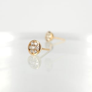 Image of PJ5451 - 14ct rose gold diamond pave set studs 