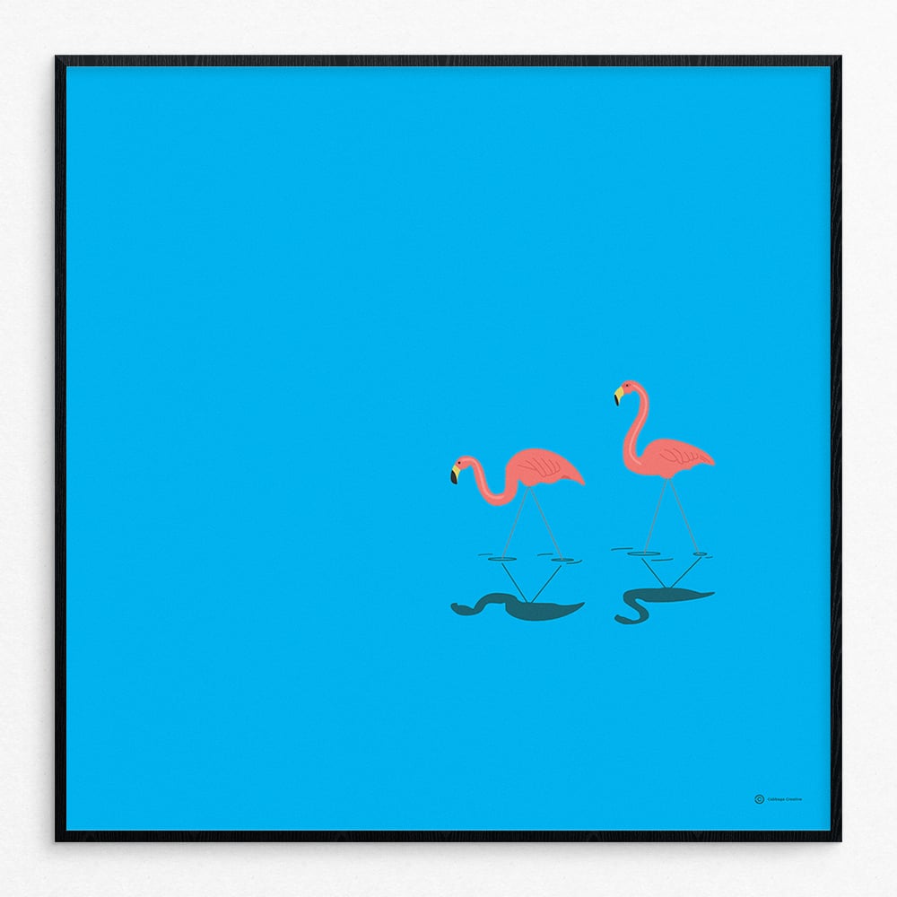 Image of Wading in the Cyan Sea - Print