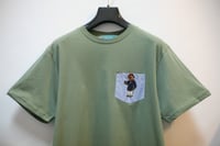 Image 3 of Olive Green Teddy Bear Pocket Tee Shirt