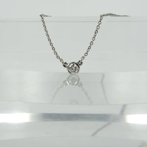 Image of PJ4938 14ct white gold diamond solitaire necklace