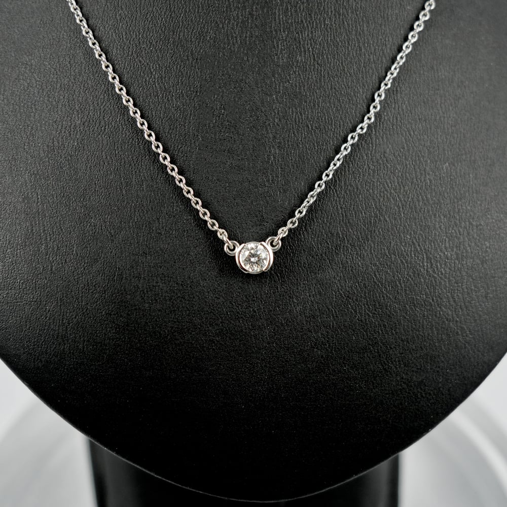 Image of PJ4938 14ct white gold diamond solitaire necklace