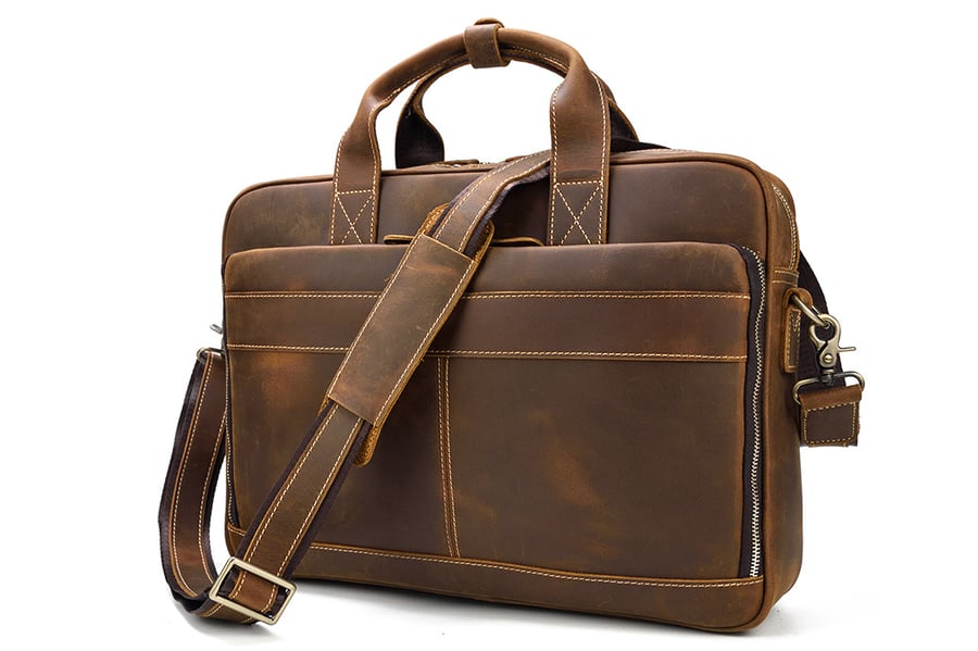 Image of Handmade Vintage Leather Mens Briefcase, Laptop Bag, Messenger Bag LF3319