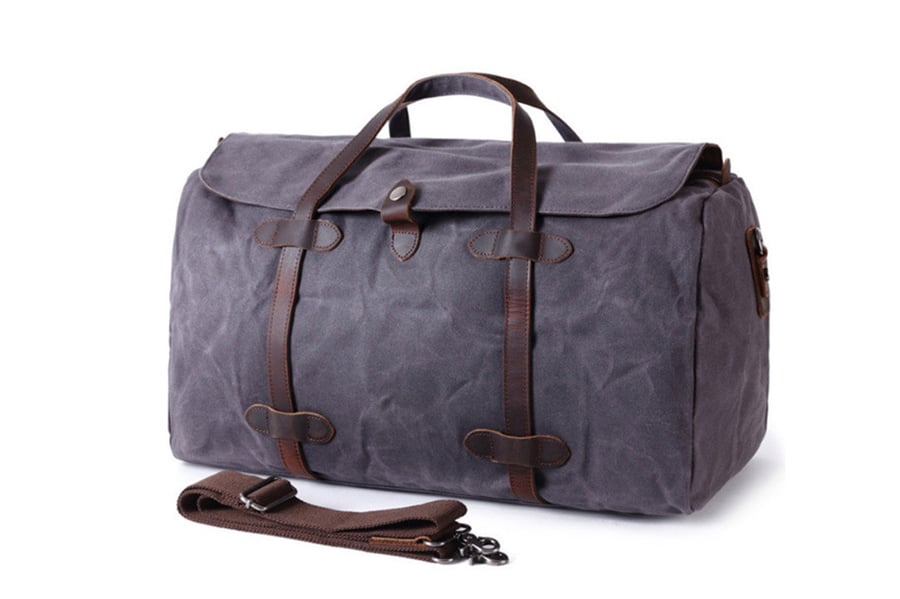 Image of Waxed Canvas Duffle Bag Holdall Luggage Weekender Bag  Travel Bag AF12