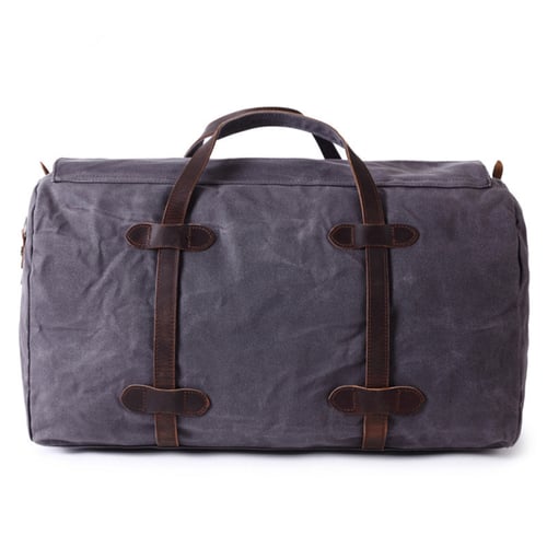 Image of Waxed Canvas Duffle Bag Holdall Luggage Weekender Bag  Travel Bag AF12