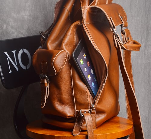 Image of Large Leather Backpack Handmade Vintage Men Travel Backpack NP03