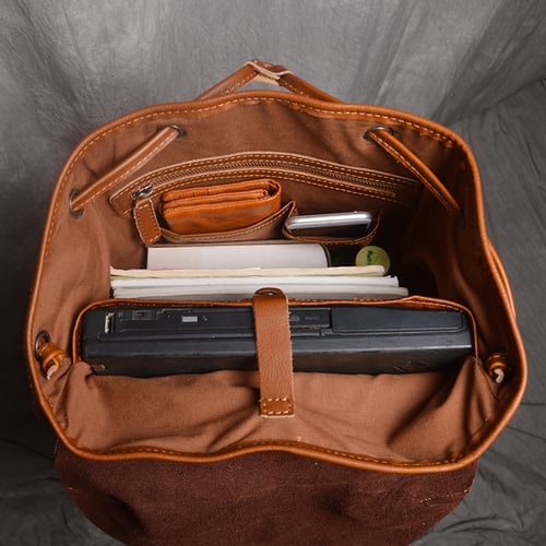 Image of Large Leather Backpack Handmade Vintage Men Travel Backpack NP03