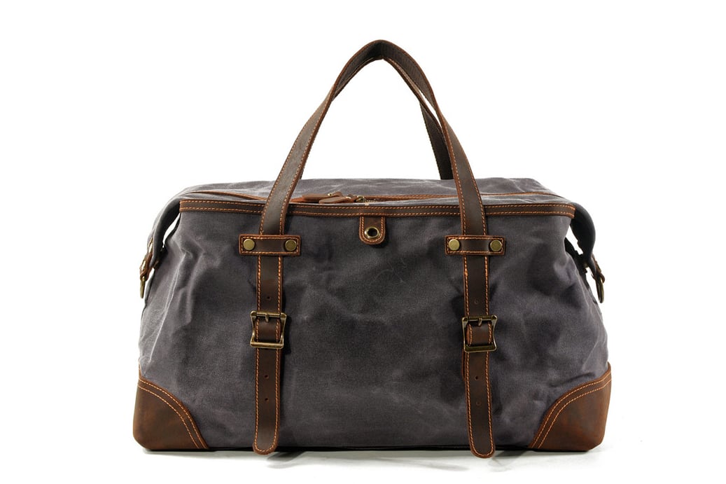 Waxed Canvas Duffel Bag Weekender Holdall Luggage Travel Bag