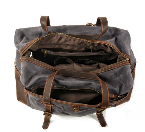 Image of Waxed Canvas Duffel Bag Weekender Holdall Luggage Travel Bag MC9503