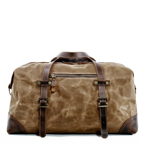 Image of Waxed Canvas Duffel Bag Weekender Holdall Luggage Travel Bag MC9503
