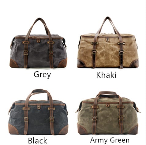 Image of Waxed Canvas Duffel Bag Weekender Holdall Luggage Travel Bag MC9503