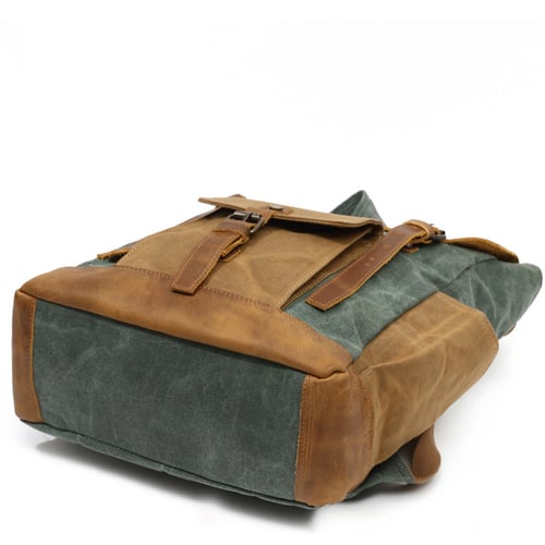 Image of Waxed Canvas Backpack Rucksack Travel Backpack YC02