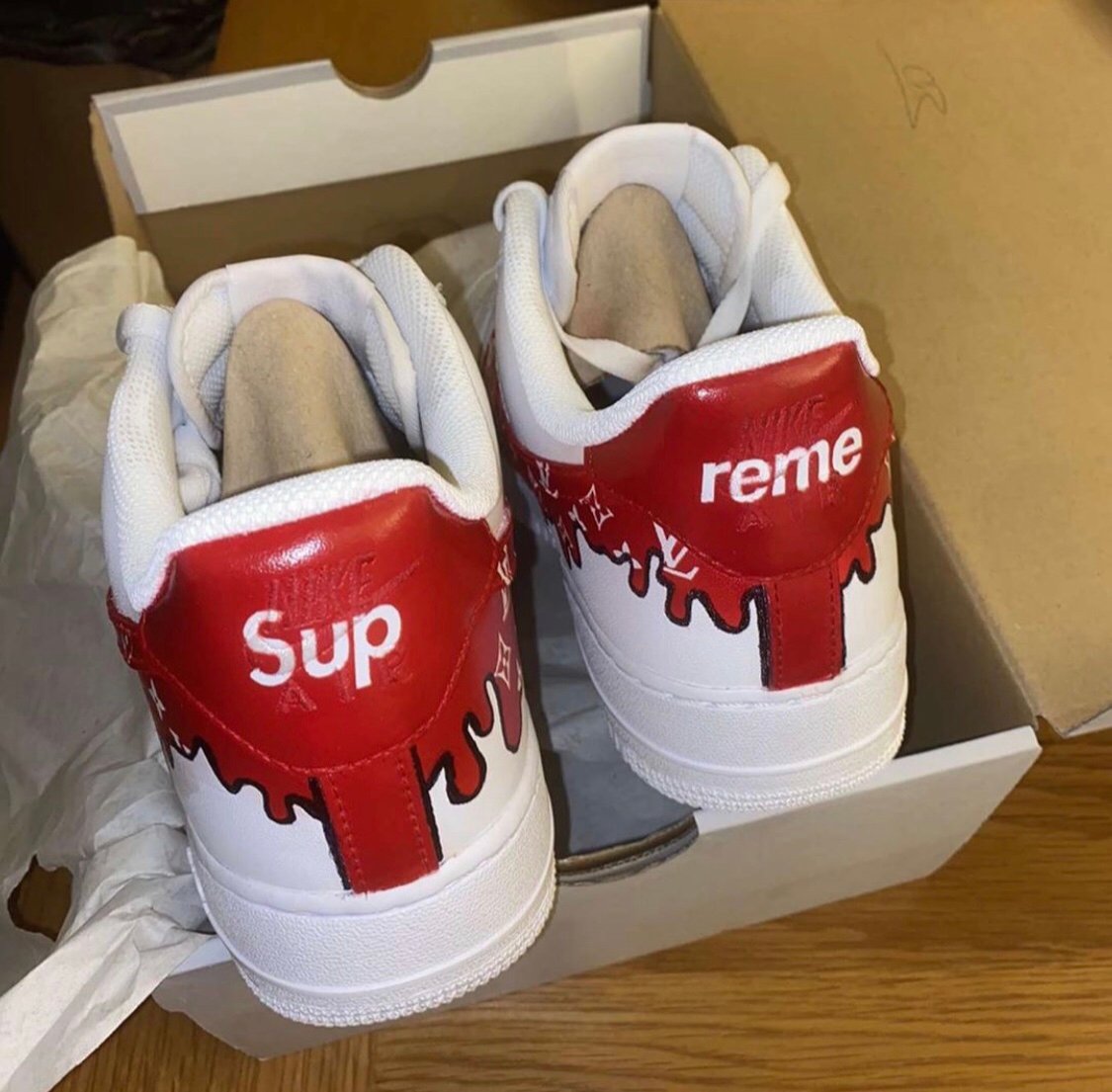 nike air force 1 lv supreme drip sneakers