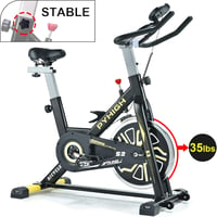 PYHIGH Indoor Cycling Bike Belt Drive Stationary Bicycle Exercise Bikes with LCD Monitor 