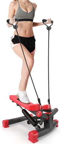 TOLOCO Fitness Adjustable Stair Stepper,Fitness Cardio Exercise Trainer with Resistance Bands, Mini