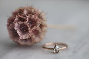 Image of 18ct rose gold, pear shape 'salt and pepper' diamond ring IOW154