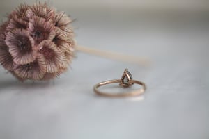 Image of 18ct rose gold, pear shape 'salt and pepper' diamond ring IOW154