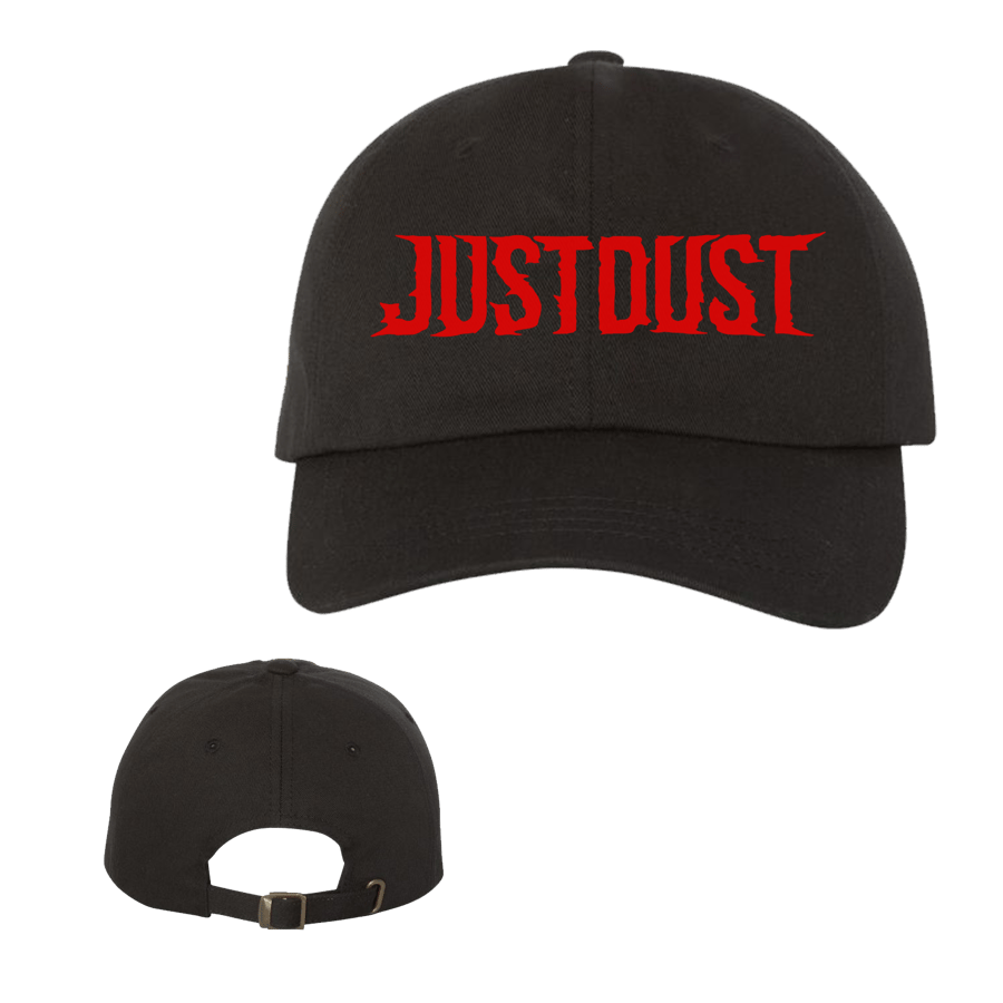 Image of Just Dust dad hat (Red on Black) *FREE Shipping*