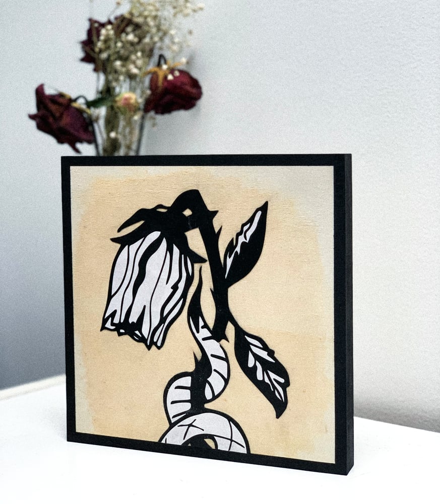 Image of Wilted Rose Wood Canvas 