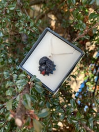 Image 1 of Sterling Silver Night Dragon Necklace with White CZ