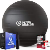 Active Balance Exercise Ball - Gym Grade Fitness Ball for Stability, Balance & Yoga - Comes with Bon