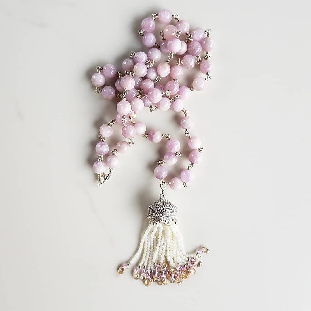 Kunzite & Moonstone Fancy Tassel Necklace