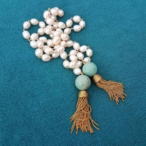 Pearl & Turquoise Tassel Necklace