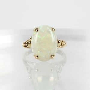 Image of 14ct Yellow Gold Antique Opal Cocktail Ring