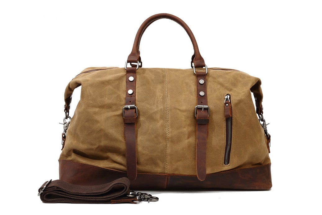 canvas and leather travel bag