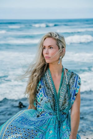 Amazonite & Tahitian Pearl Baby Helix Necklace