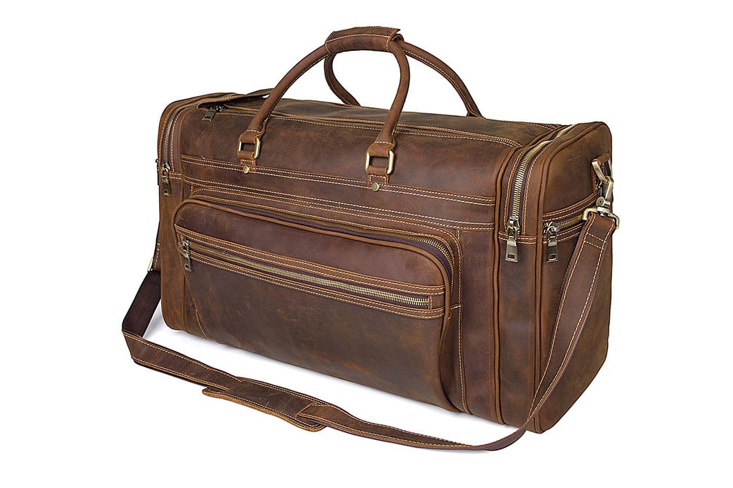 50L Extra Large Vintage Leather Travel Bag Duffle Luggage Bag JWD7317