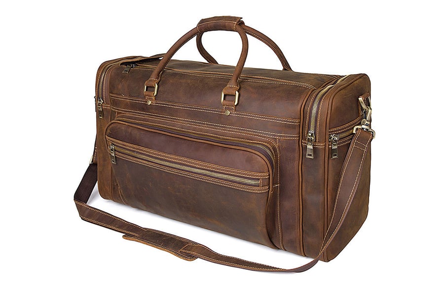 Image of 50L Extra Large Vintage Leather Travel Bag Duffle Luggage Bag  JWD7317