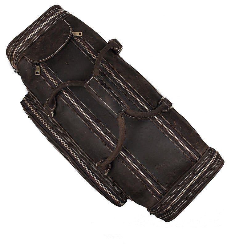 50L Extra Large Vintage Leather Travel Bag Duffle Luggage Bag