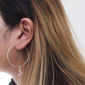 Image of Rose Hoop silver earrings