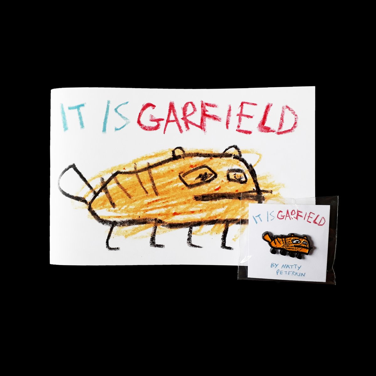 IT IS GARFIELD comic + pin badge BUNDLE Natty Peterkin
