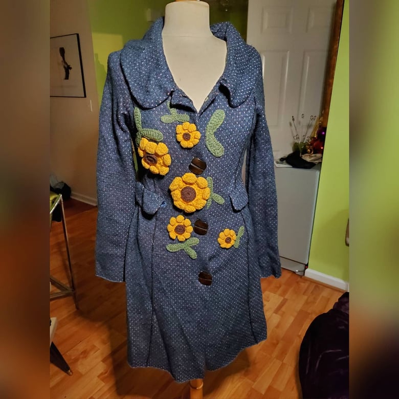 Image of Anthropologie Sunflower Sweater Coat
