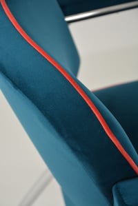 Image 5 of Fauteuil chromé bleu canard