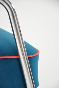 Image 4 of Fauteuil chromé bleu canard