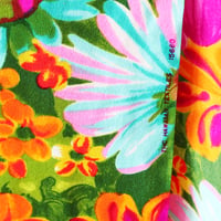 Image 3 of neon vintage fabric stripe flower 8/10 tie drawstring sundress dress floral green stripes plum 