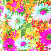 Image 4 of neon vintage fabric stripe flower 8/10 tie drawstring sundress dress floral green stripes plum 