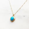 Victorian Oval Turquoise Pendant Necklace