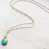 Victorian Oval Turquoise Pendant Necklace