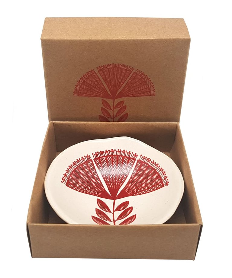 Jo Luping Design -Red Pohutukawa Porcelain Bowl  