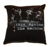 Image of Throw Pillow Made of Recycled Vintage Rage Against The Machine Pillow out of Vintage T-shirt