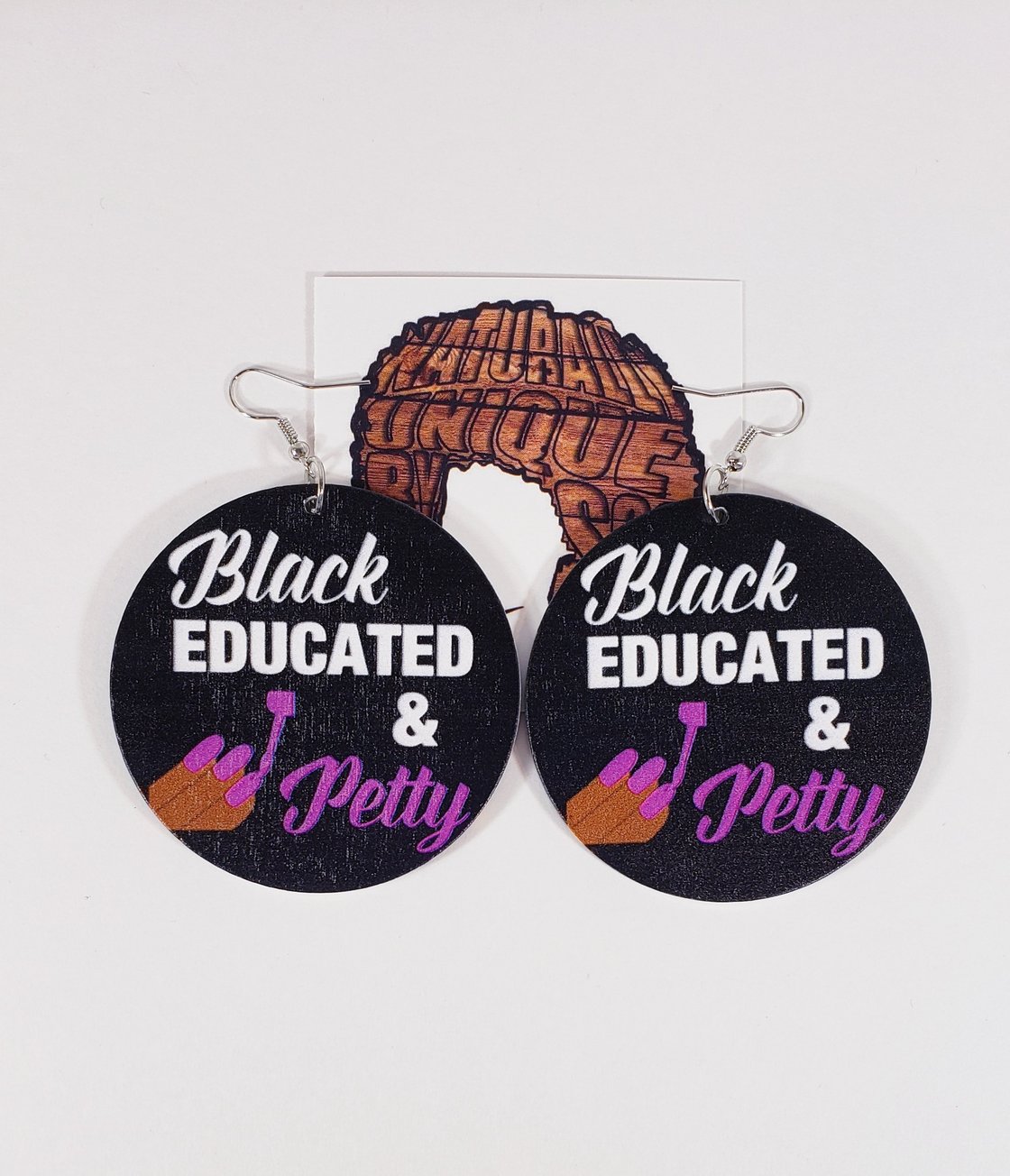 Image of Black Educated & Petty Earrings