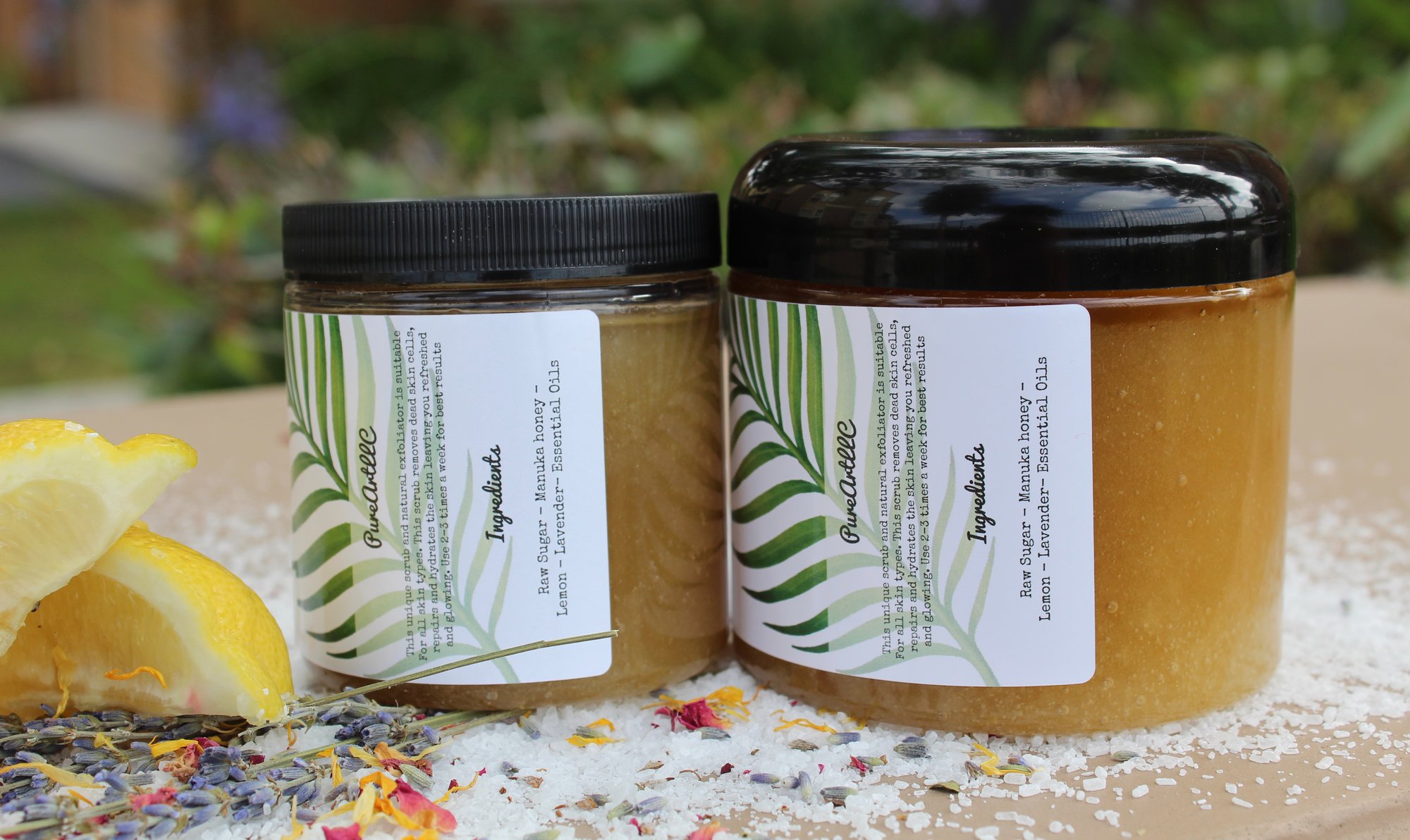 𝔸𝕦𝕣𝕒 “ Honey, Lavender, Lemon Facial and Body Scrub pureartbydasjiaj