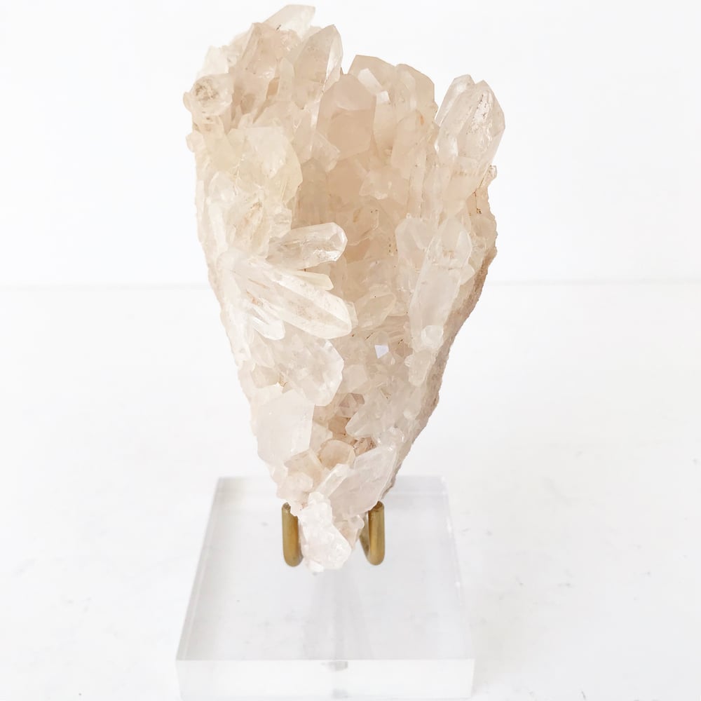 Image of Pink Quartz no.09 + Lucite and Brass Stand