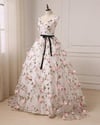 Lovely Flowers White Ball Gown Formal Dress, Prom Dress Evening Gown