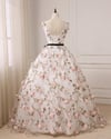 Lovely Flowers White Ball Gown Formal Dress, Prom Dress Evening Gown
