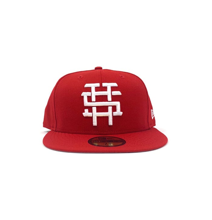 Image of 2520 X NEW ERA MONOGRAM LOGO "T5T" 59FIFTY FITTED - SCARLET