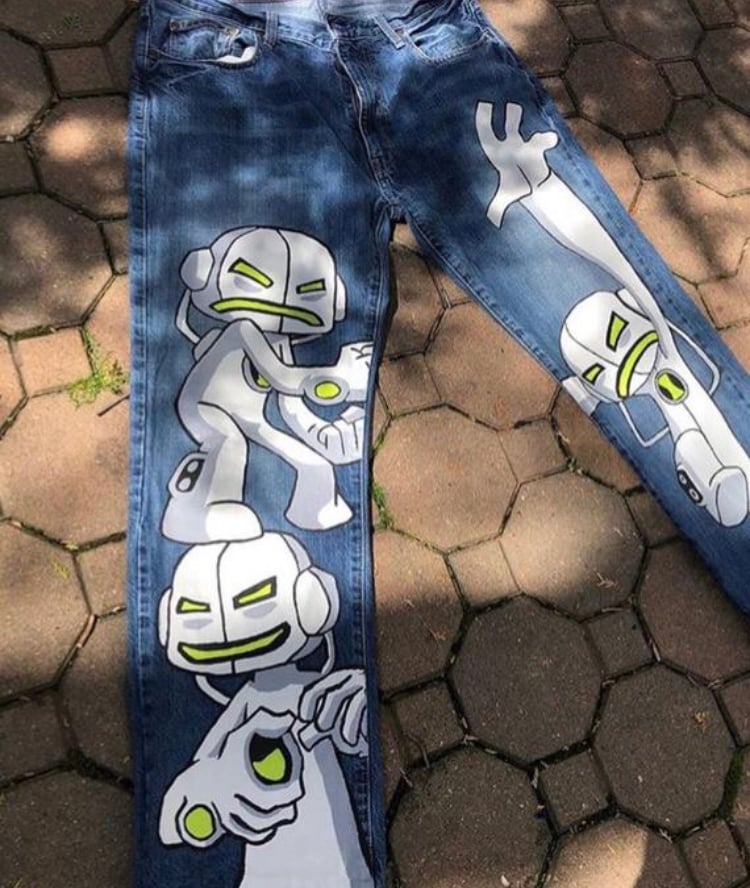 Custom Anime Jeans   HA3XUN